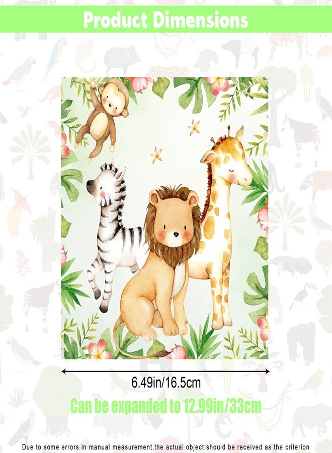 Ysqool 20-Pack Jungle Safari Animal Napkins, 6.5 x 6.5 In Disposable Paper Napkins for Party, Cute Wildlife Safari Theme Dinner Napkins for Wild One Party, Baby Shower, and Birthday Decorations - Image 2
